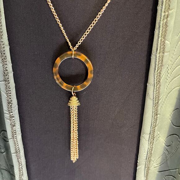 Tiffany & Grey Green & Black Dress w Necklace XL - Picture 5 of 5